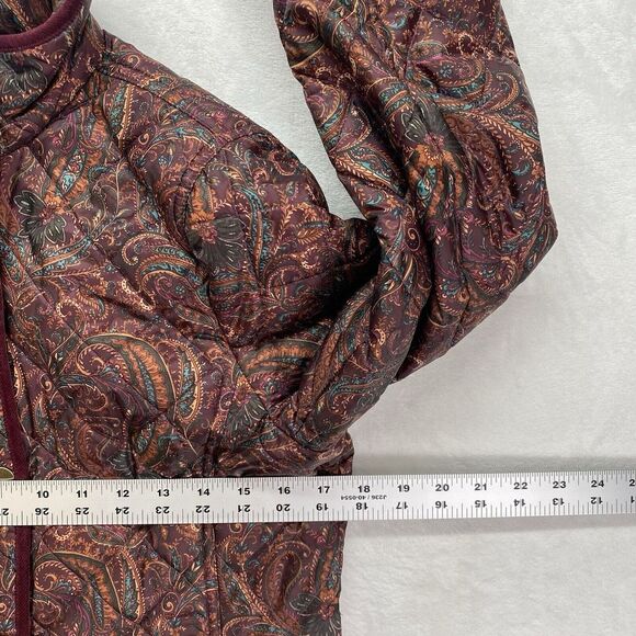 Talbots Jackets Womens S Petite Quilted Paisley‎ Corduroy trim art to wear boho - Picture 6 of 13